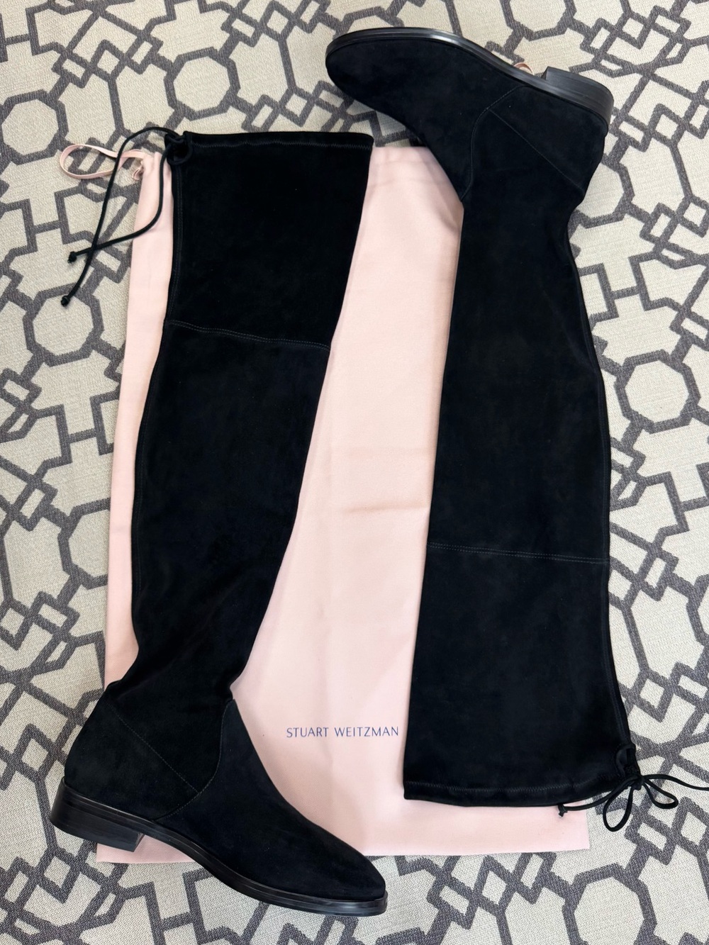 Stuart Weitzman Lowland Black Suede Over The Knee Thigh High Boots 9.5